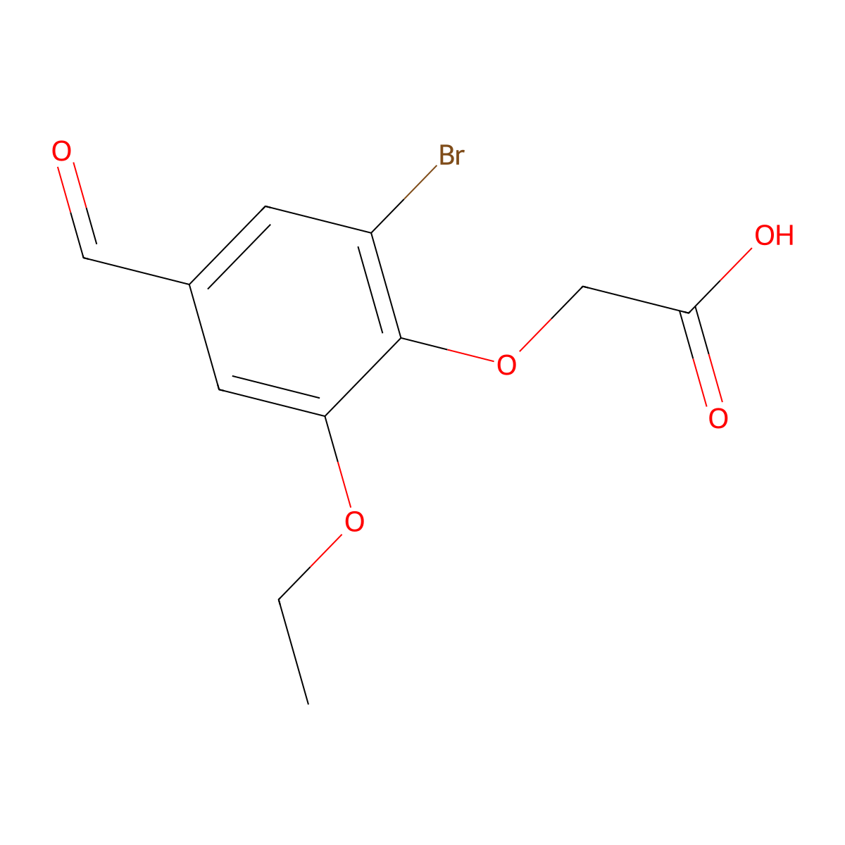 (2-Bromo-6-ethoxy-4-formylphenoxy)acetic acid molecular structure, CAS 678549-66-1