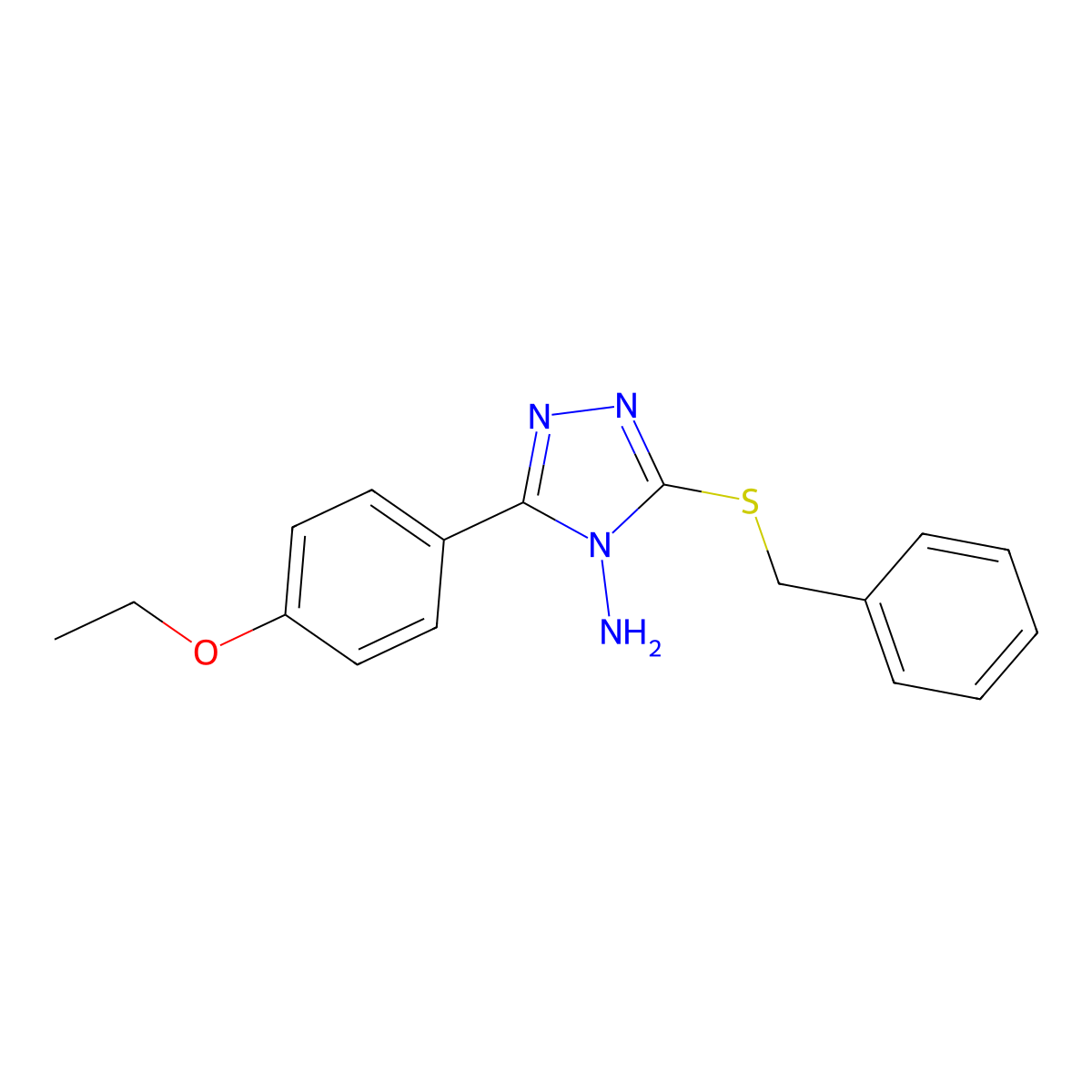 5-(4-Ethoxyphenyl)-3-(phenylmethylthio)-1,2,4-triazole-4-ylamine molecular structure, CAS 678551-03-6