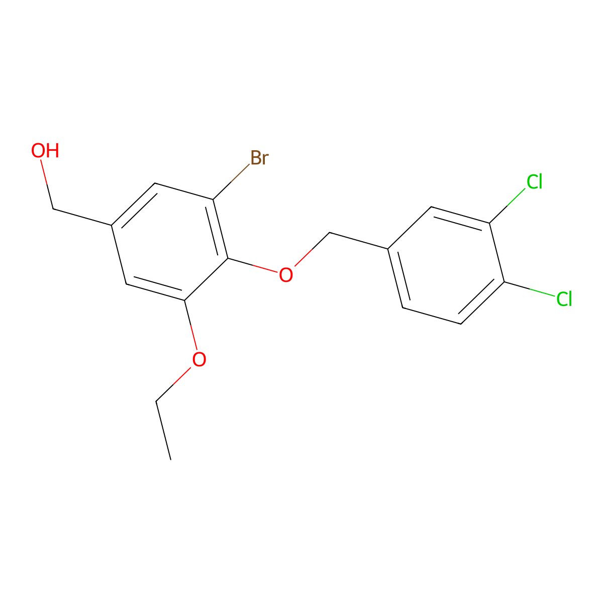 {3-Bromo-4-[(3,4-dichlorobenzyl)oxy]-5-ethoxyphenyl}methanol molecular structure, CAS 678551-57-0