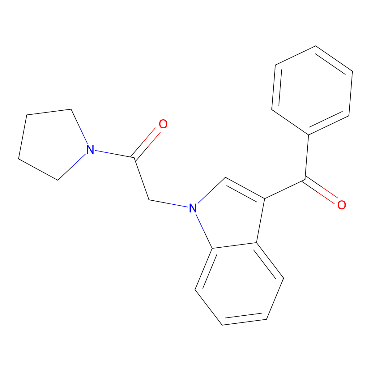 2-(3-Benzoylindol-1-yl)-1-pyrrolidin-1-ylethanone molecular structure, CAS 678551-94-5