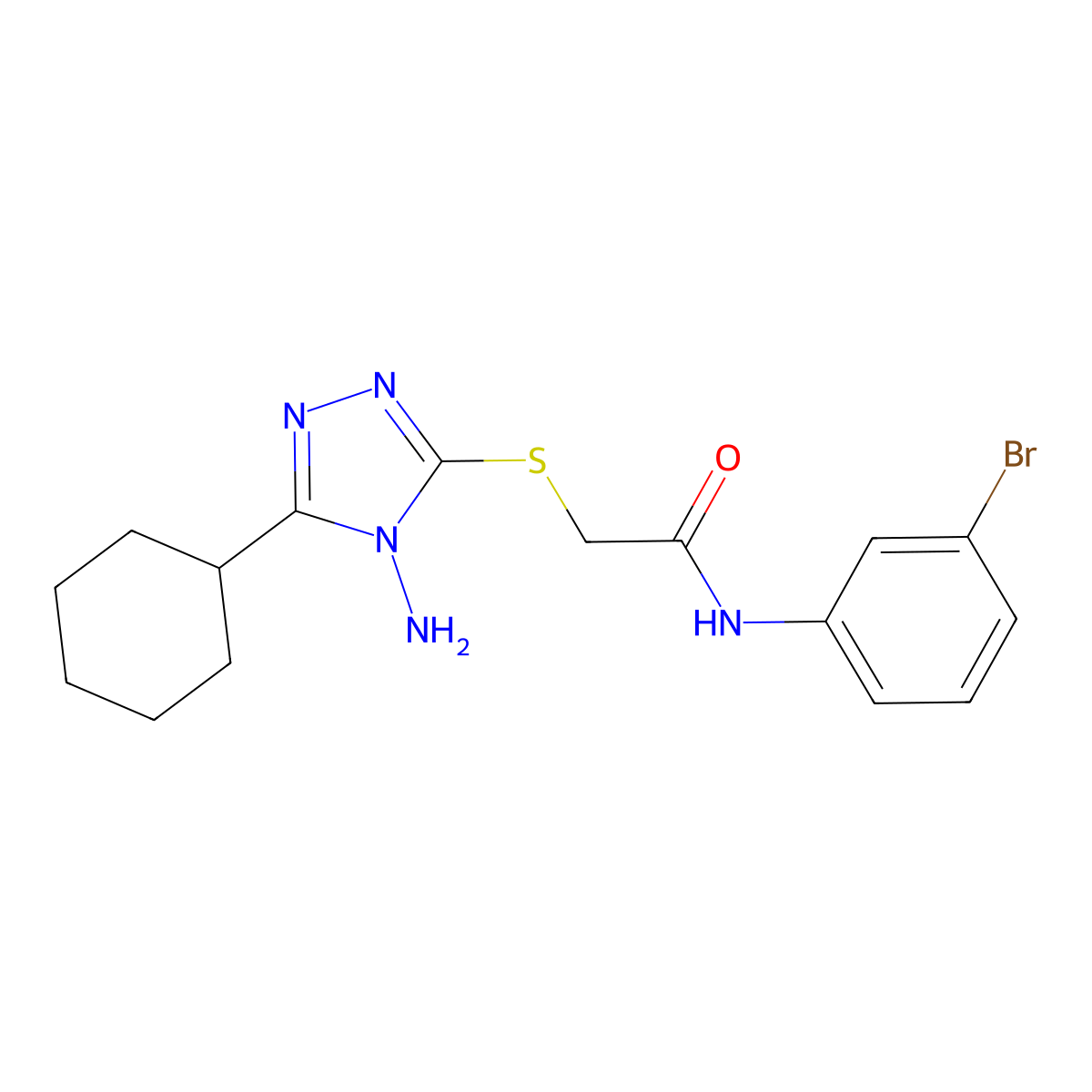 2-[(4-amino-5-cyclohexyl-4H-1,2,4-triazol-3-yl)sulfanyl]-N-(3-bromophenyl)acetamide molecular structure, CAS 678553-32-7