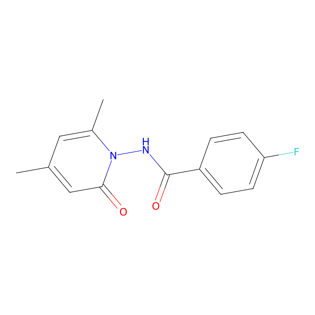 N-(4,6-dimethyl-2-oxopyridin-1(2H)-yl)-4-fluorobenzamide molecular structure, CAS 678557-05-6
