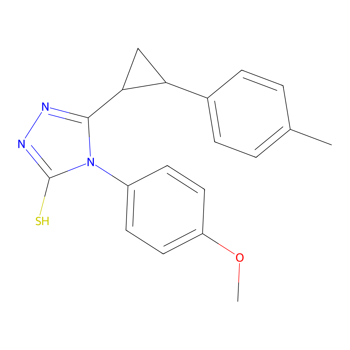 4-(4-methoxyphenyl)-3-[2-(4-methylphenyl)cyclopropyl]-1H-1,2,4-triazole-5-thione molecular structure, CAS 678558-71-9