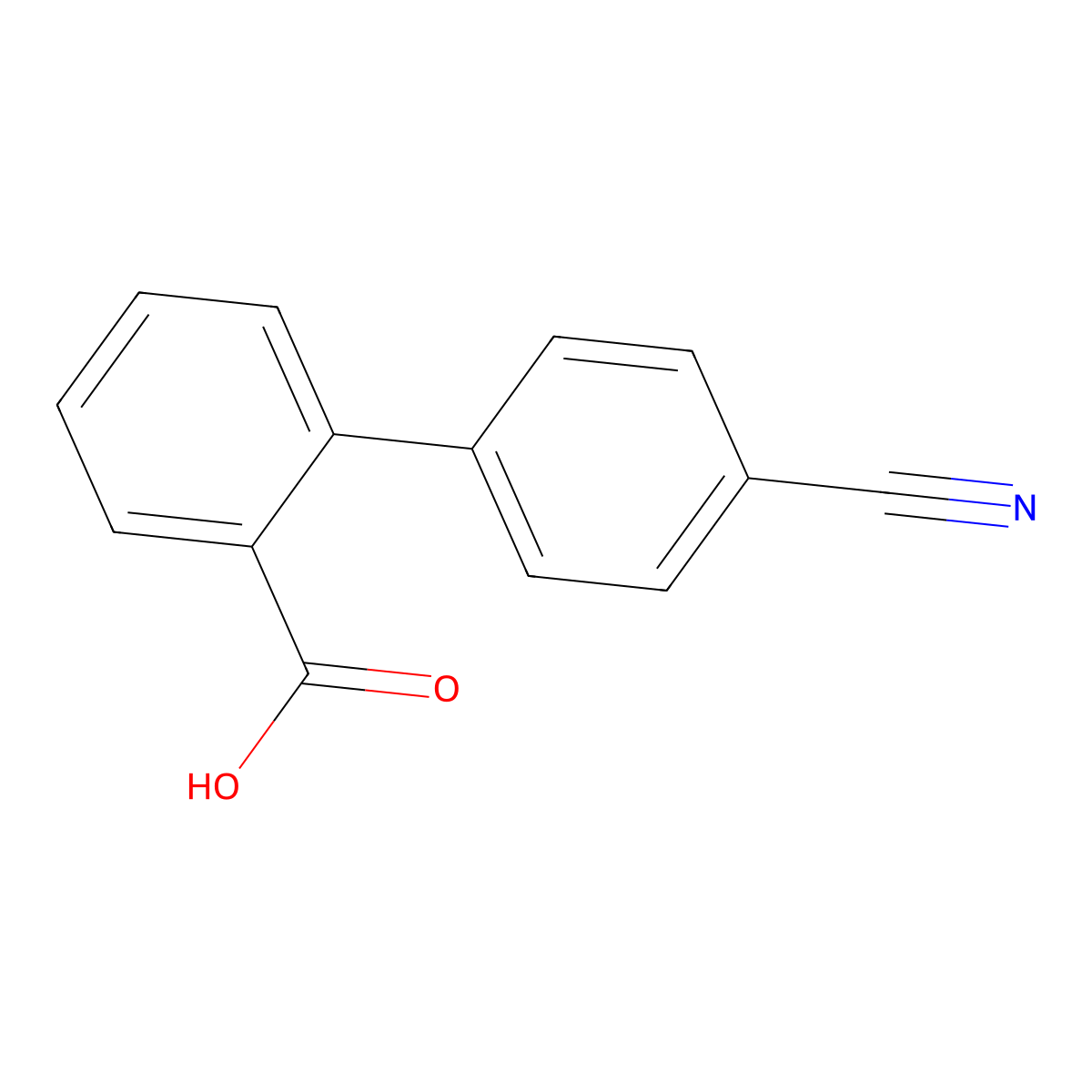4'-Cyano-biphenyl-2-carboxylic acid molecular structure, CAS 67856-50-2