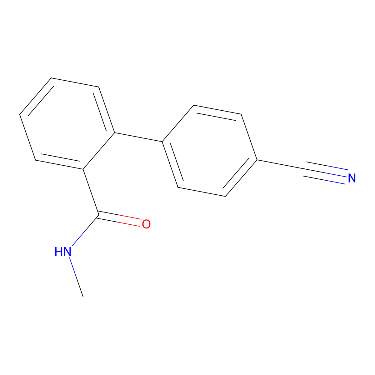 4'-Cyano-N-methyl[1,1'-biphenyl]-2-carboxamide molecular structure, CAS 67856-51-3