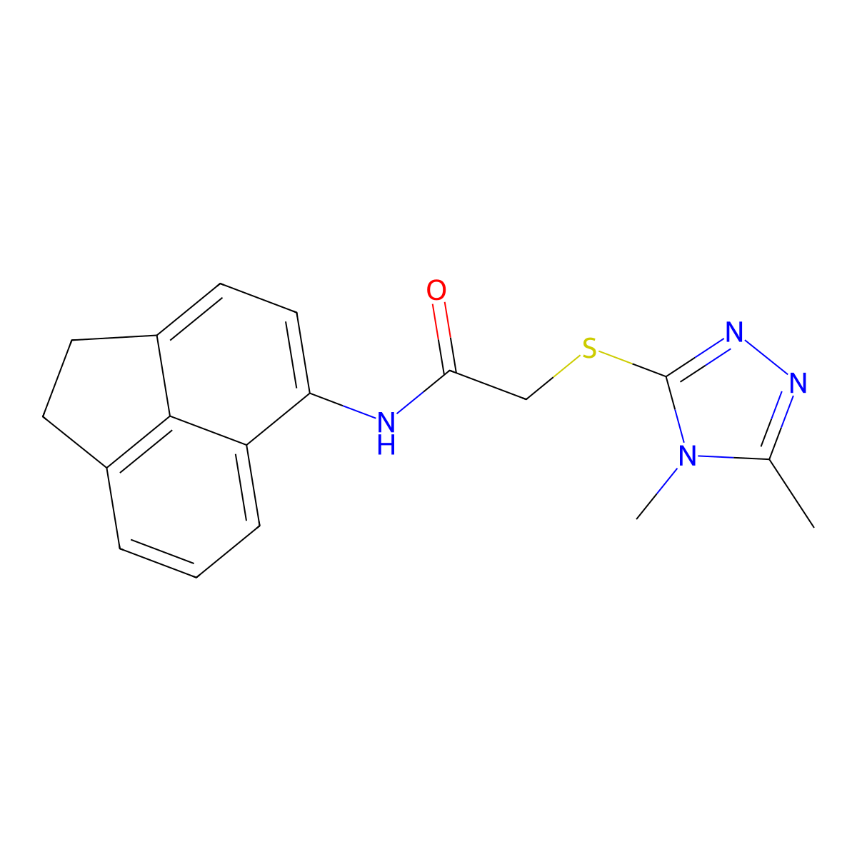 N-(1,2-dihydroacenaphthylen-5-yl)-2-[(4,5-dimethyl-1,2,4-triazol-3-yl)sulfanyl]acetamide molecular structure, CAS 678560-94-6