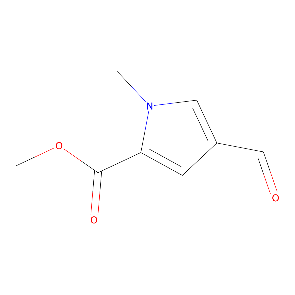 Methyl 4-formyl-1-methyl-1H-pyrrole-2-carboxylate molecular structure, CAS 67858-47-3