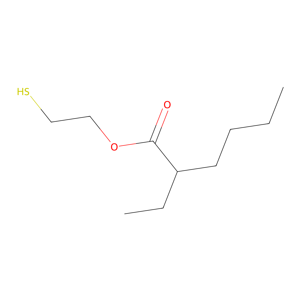 2-Mercaptoethyl 2-ethylhexanoate molecular structure, CAS 67859-57-8