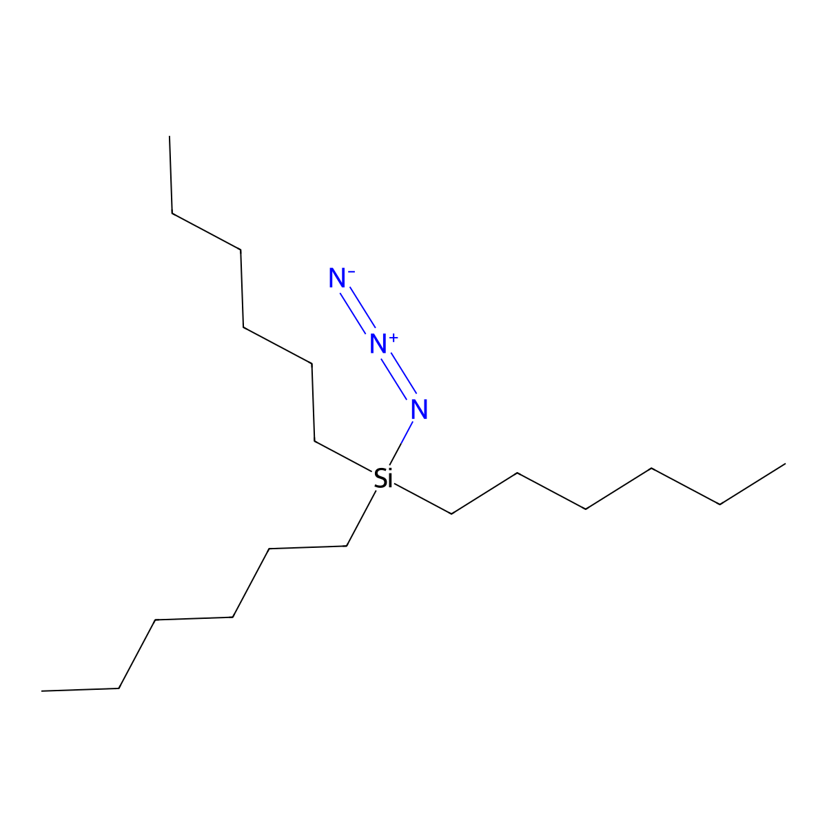 Silane, azidotrihexyl- molecular structure, CAS 67859-76-1