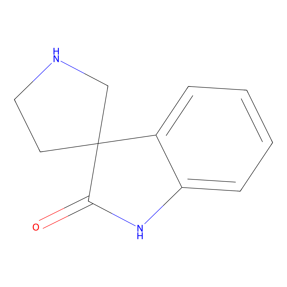 Spiro[3H-indole-3,3'-pyrrolidin]-2(1H)-one molecular structure, CAS 6786-41-0
