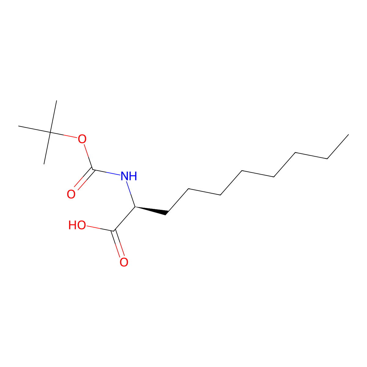 (S)-2-((tert-Butoxycarbonyl)amino)decanoic acid molecular structure, CAS 67862-03-7