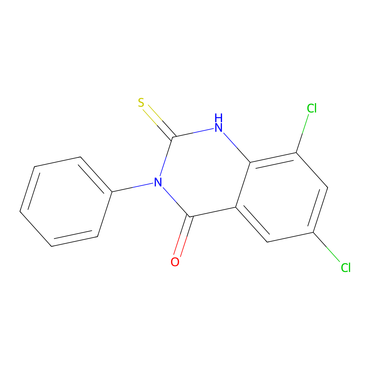 6,8-Dichloro-3-phenyl-2-thioxo-2,3-dihydro-4(1H)-quinazolinone molecular structure, CAS 67867-62-3