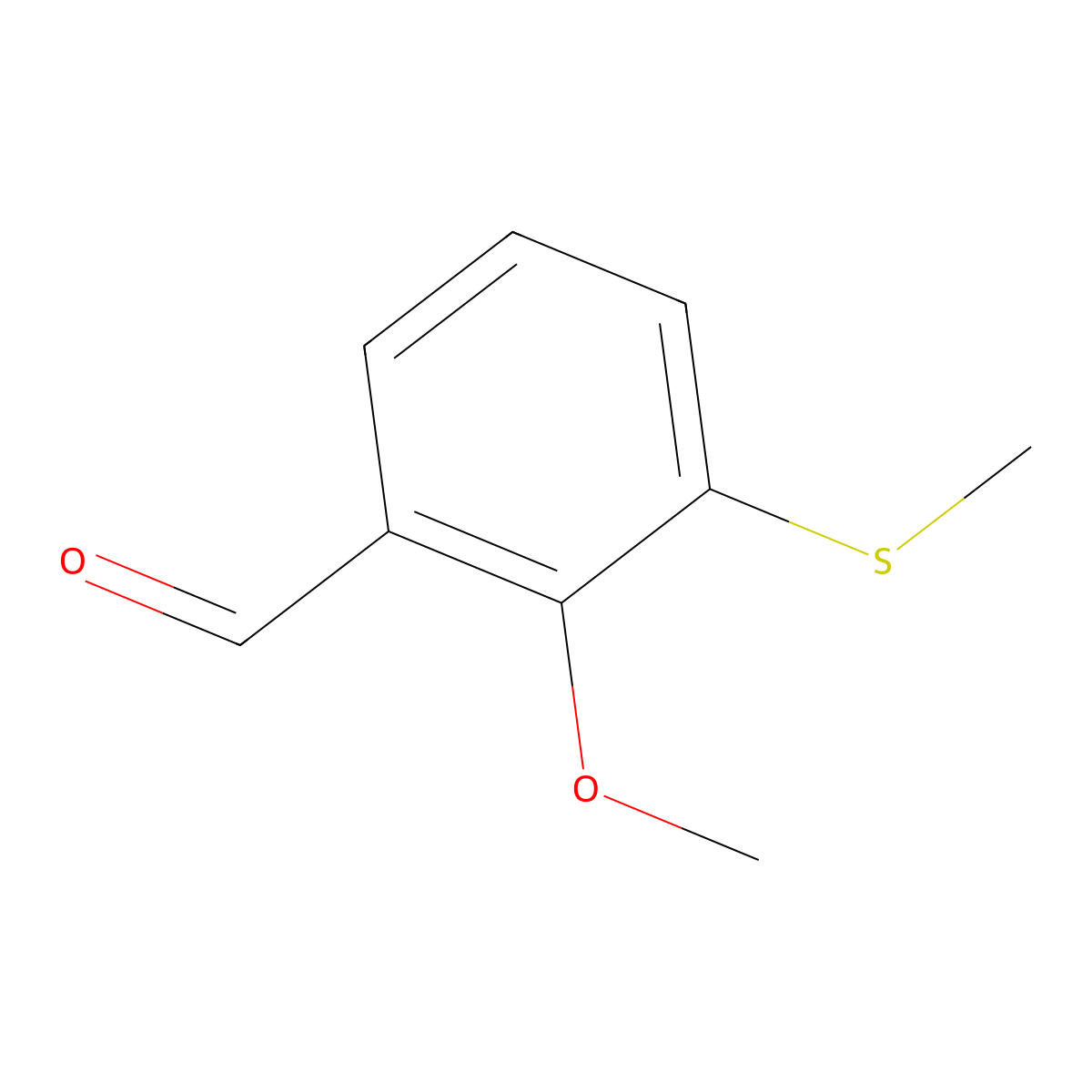 2-Methoxy-3-(methylthio)benzaldehyde molecular structure, CAS 67868-80-8