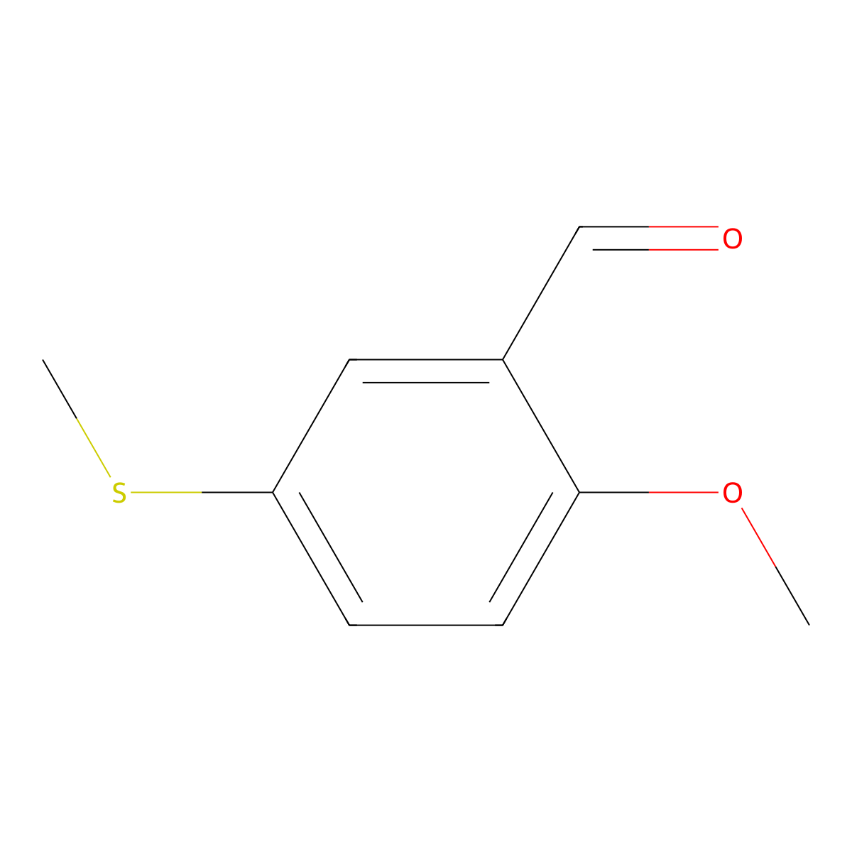 2-Methoxy-5-(methylthio)benzaldehyde molecular structure, CAS 67868-81-9