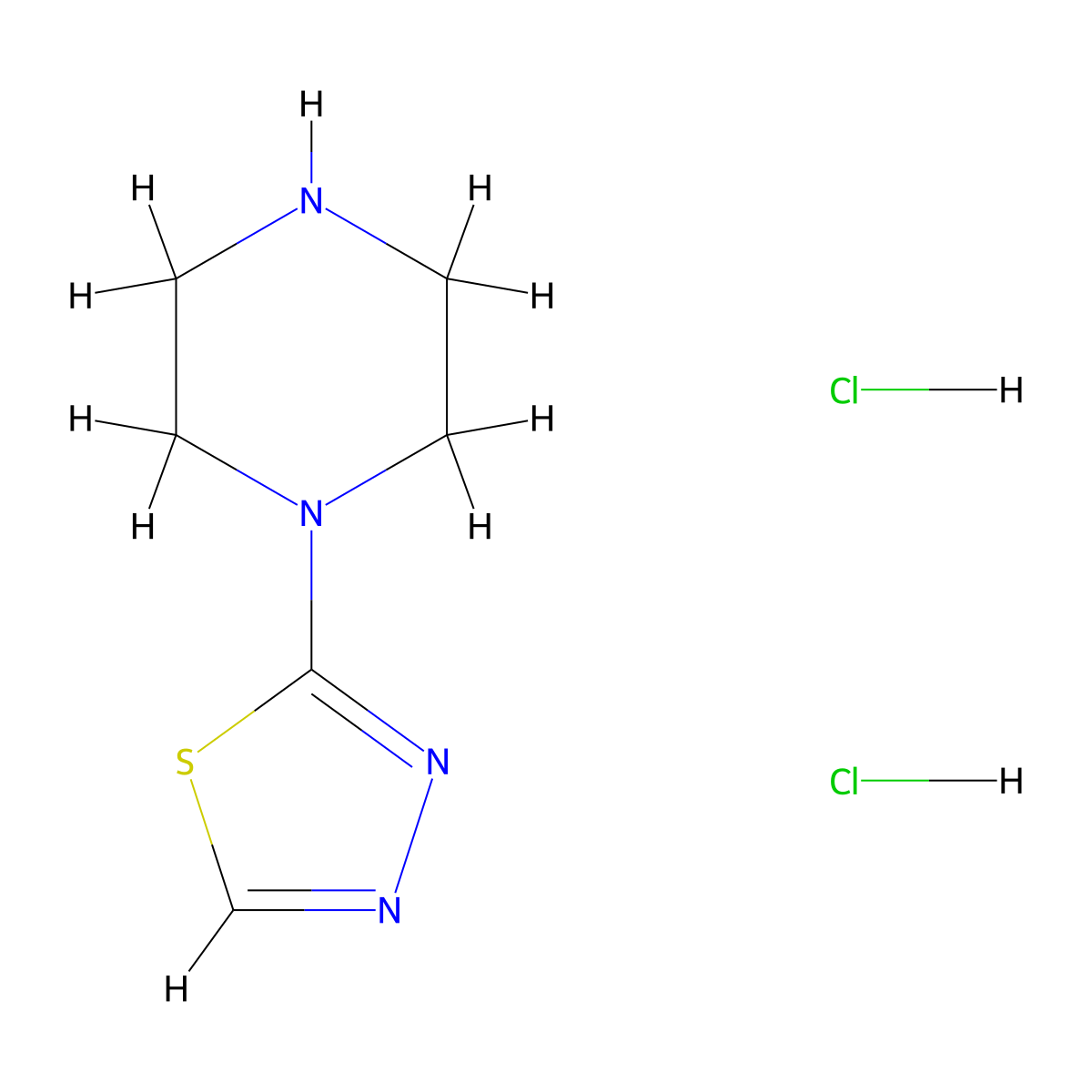 1-(1,3,4-Thiadiazol-2-yl)piperazine dihydrochloride molecular structure, CAS 67869-69-6