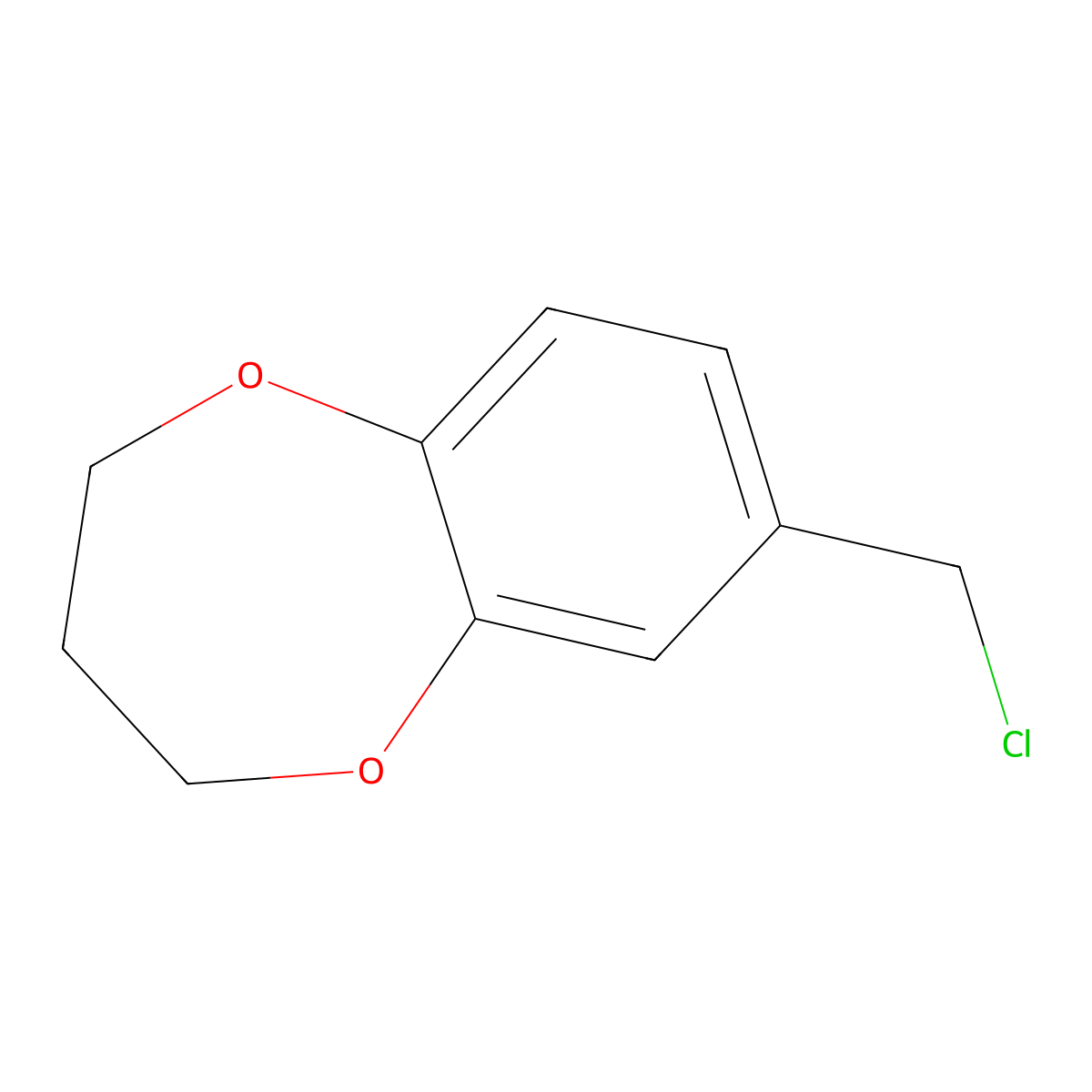 7-(chloromethyl)-3,4-dihydro-2H-1,5-benzodioxepine molecular structure, CAS 67869-70-9