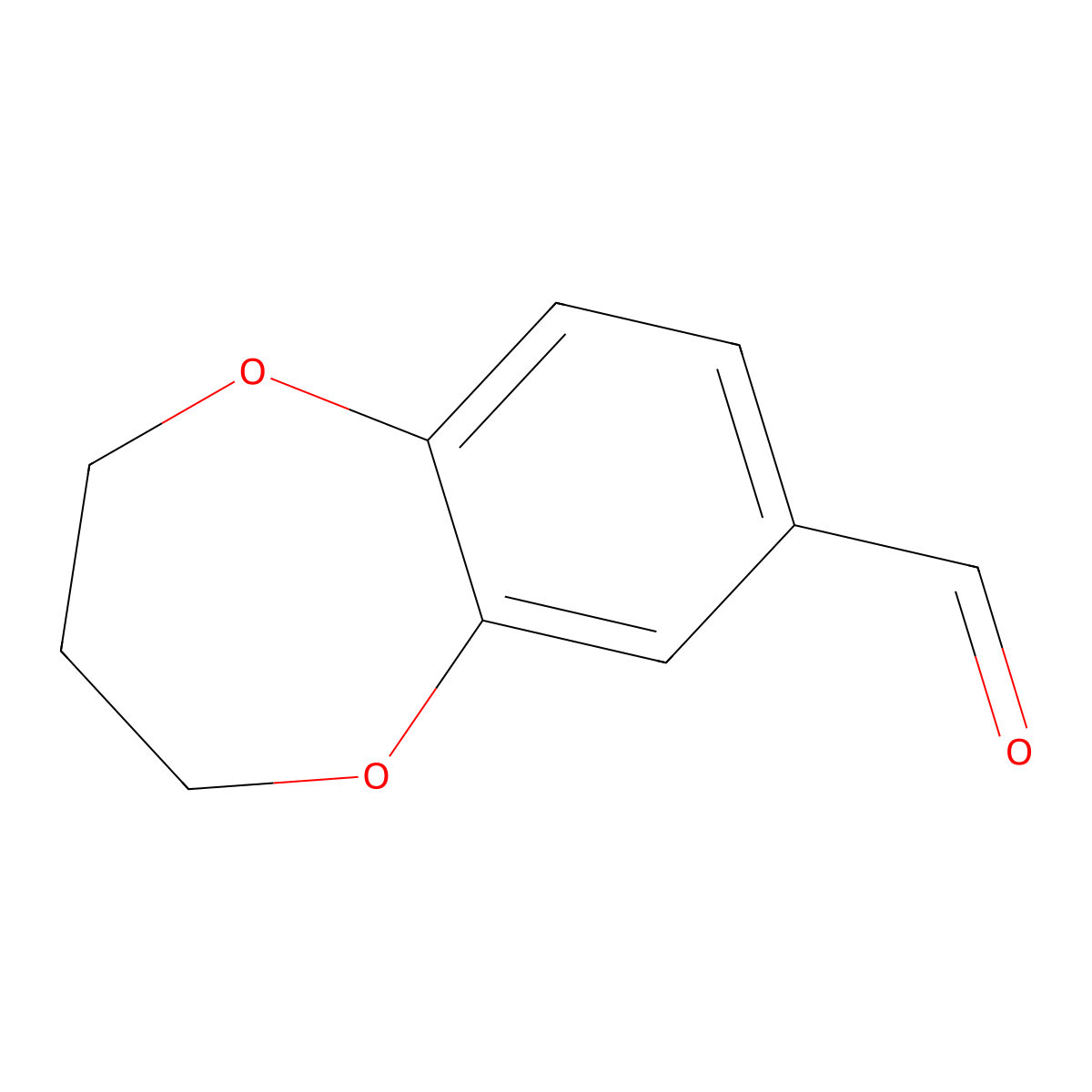 3,4-dihydro-2H-1,5-benzodioxepine-7-carbaldehyde molecular structure, CAS 67869-90-3