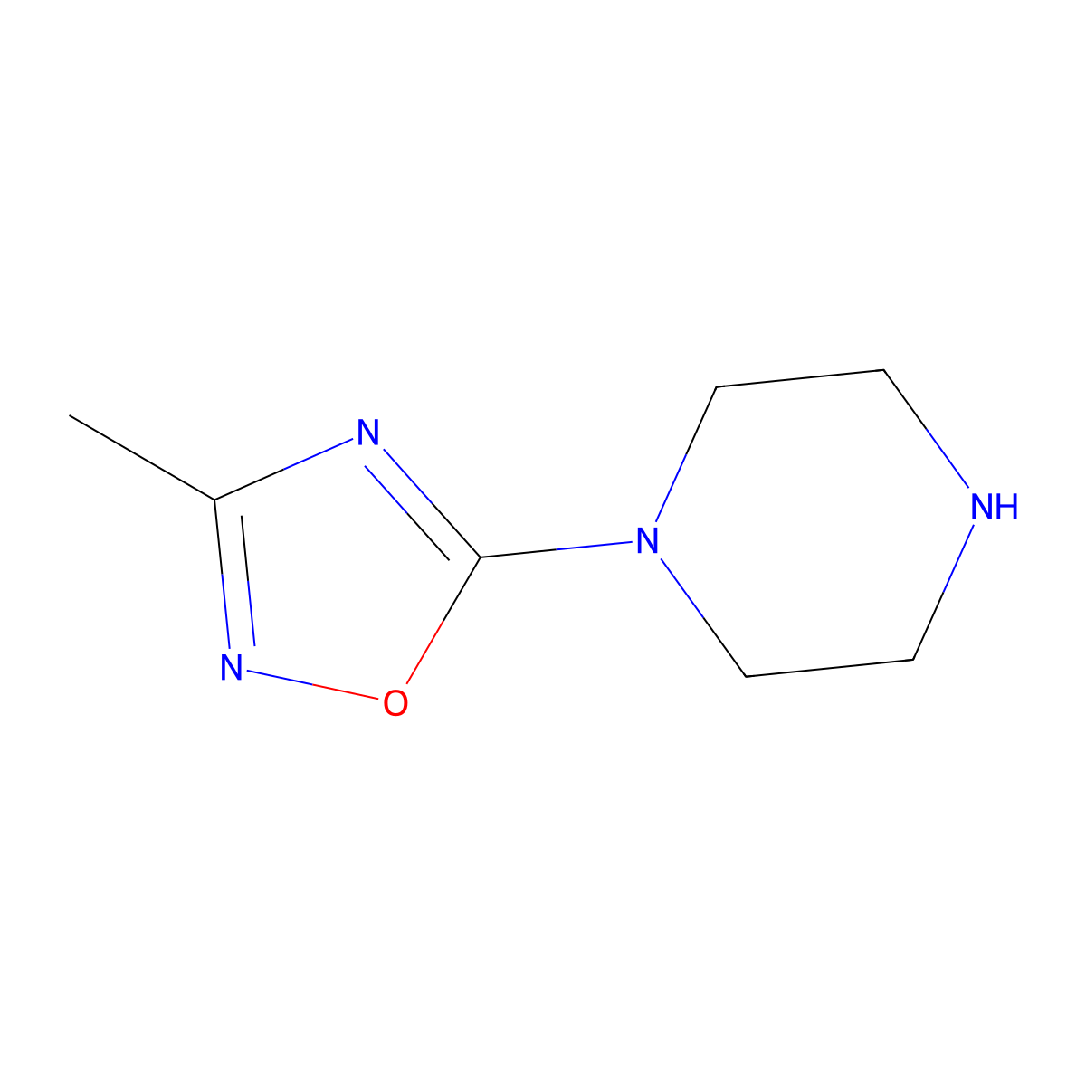 1-(3-Methyl-1,2,4-oxadiazol-5-yl)piperazine molecular structure, CAS 67869-92-5