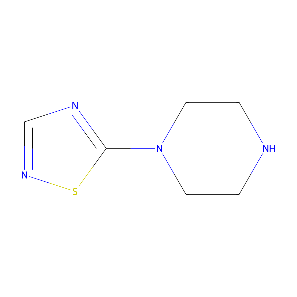 1-(1,2,4-Thiadiazol-5-YL)piperazine molecular structure, CAS 67869-93-6
