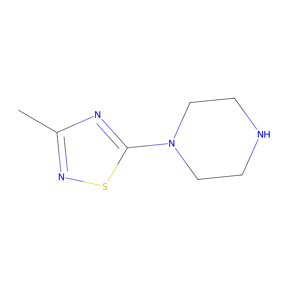 1-(3-Methyl-1,2,4-thiadiazol-5-yl)piperazine molecular structure, CAS 67869-94-7
