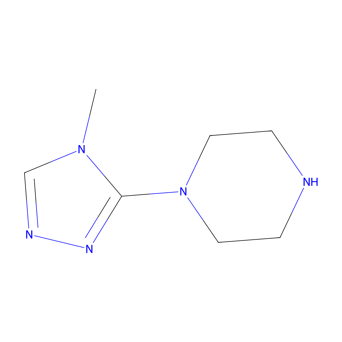 1-(4-methyl-4H-1,2,4-triazol-3-yl)piperazine molecular structure, CAS 67869-95-8