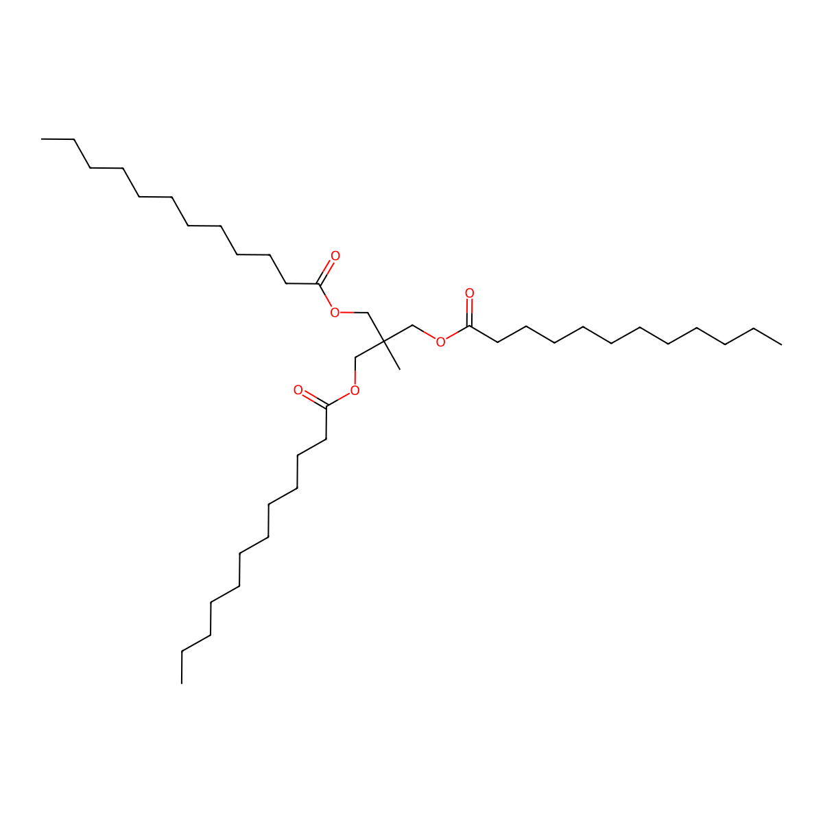 Dodecanoic acid, 1,1'-[2-methyl-2-[[(1-oxododecyl)oxy]methyl]-1,3-propanediyl] ester molecular structure, CAS 67873-95-4