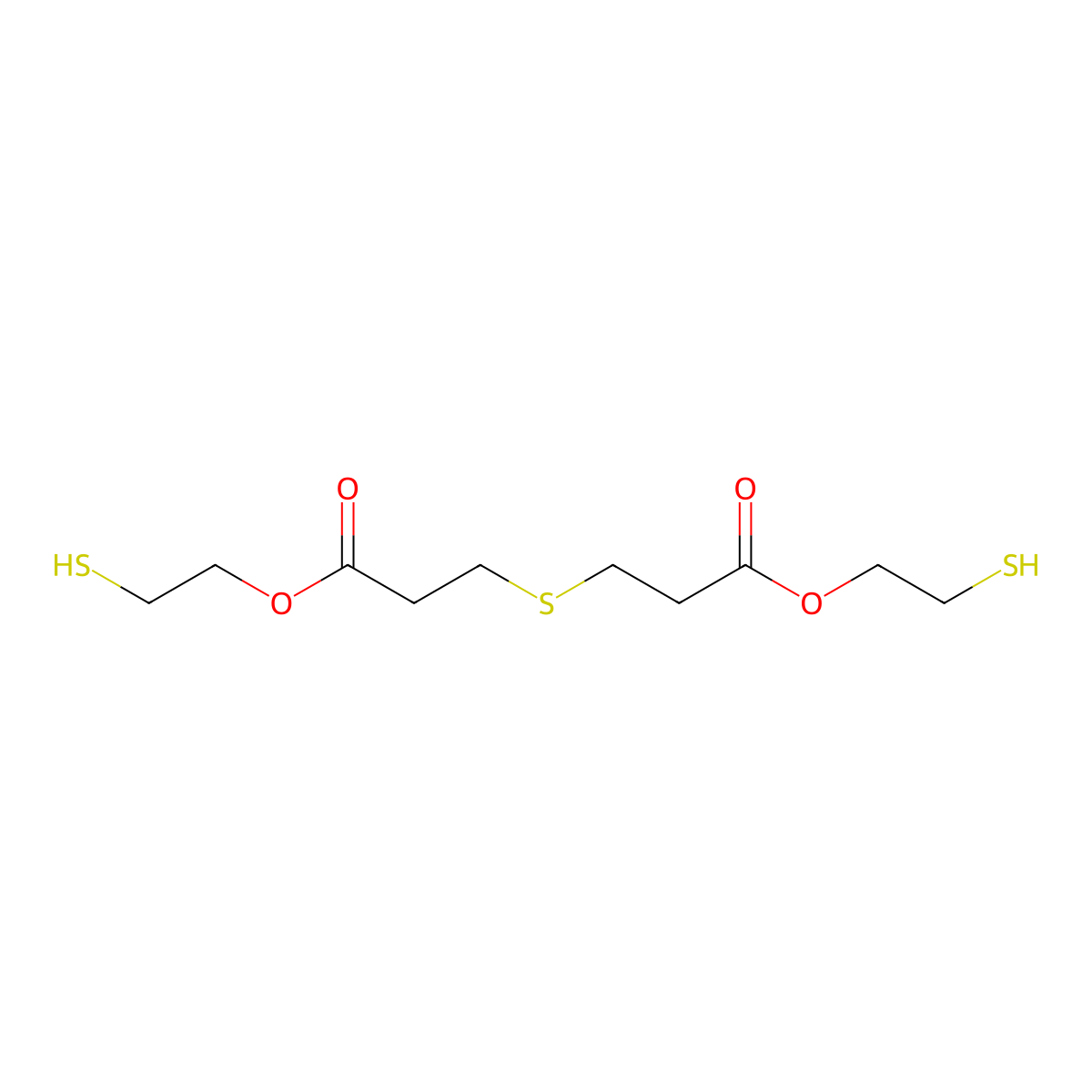 Bis(2-mercaptoethyl) 3,3'-thiodipropionate molecular structure, CAS 67874-44-6