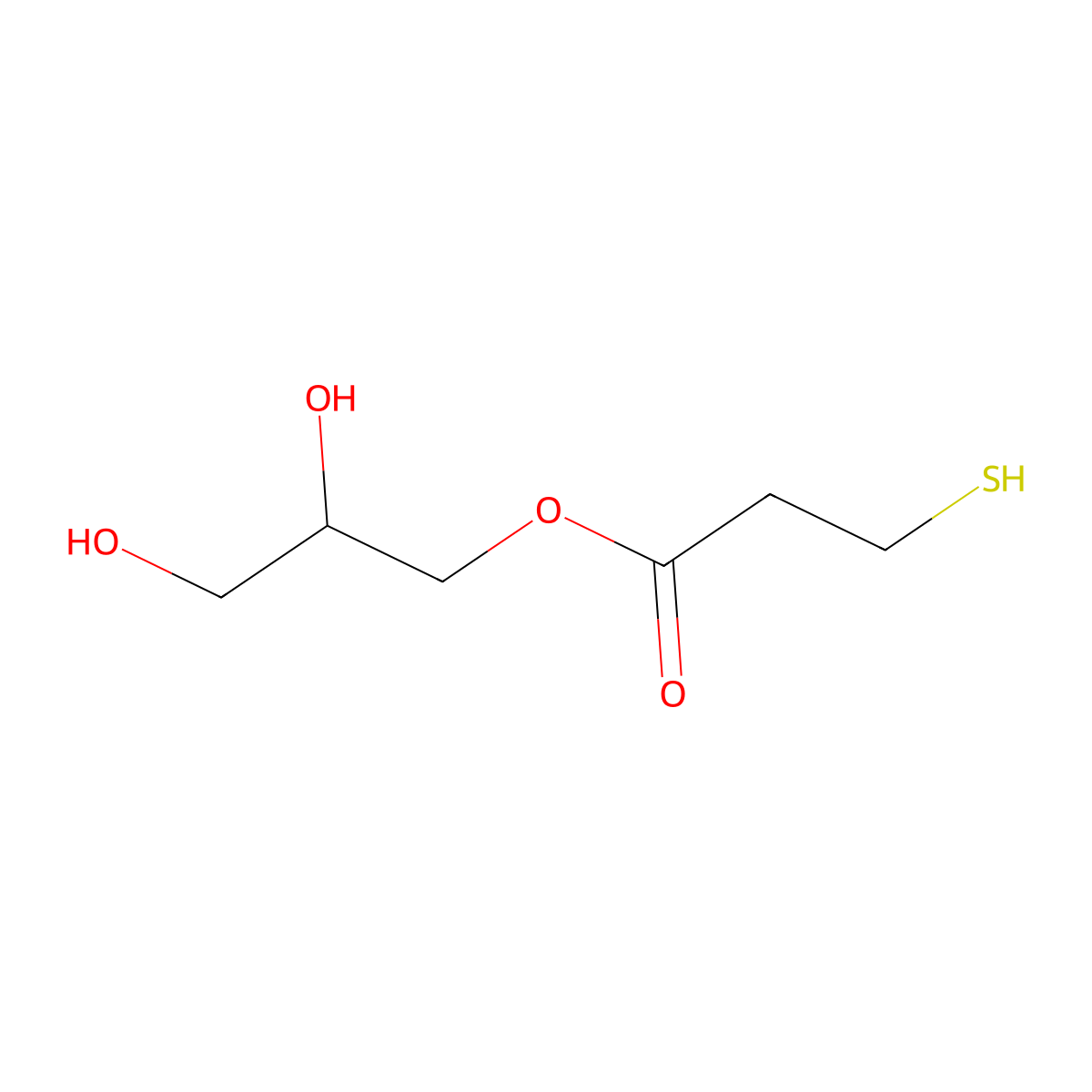 Propanoic acid, 3-mercapto-, 2,3-dihydroxypropyl ester molecular structure, CAS 67874-65-1