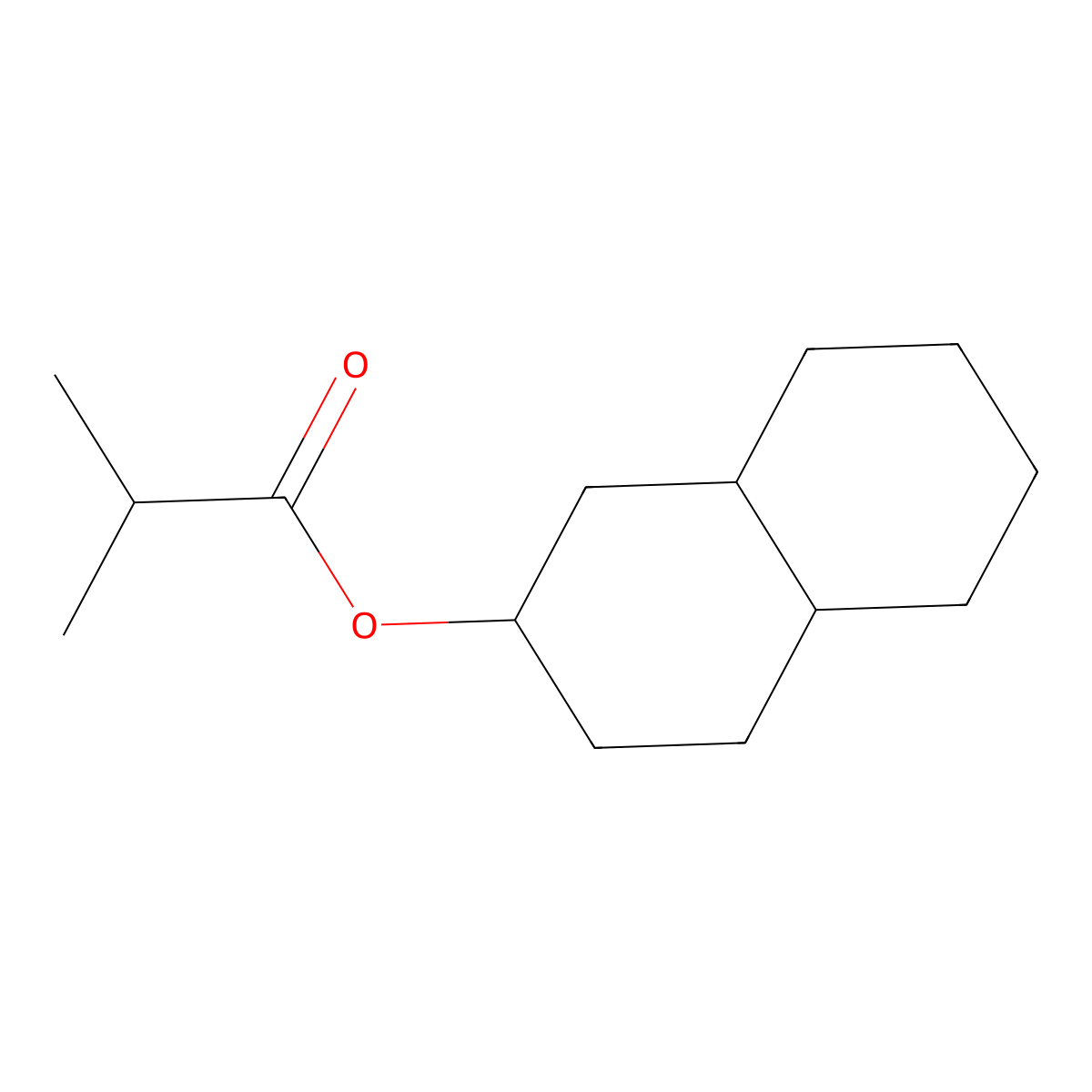 Propanoic acid, 2-methyl-, decahydro-2-naphthalenyl ester molecular structure, CAS 67874-78-6