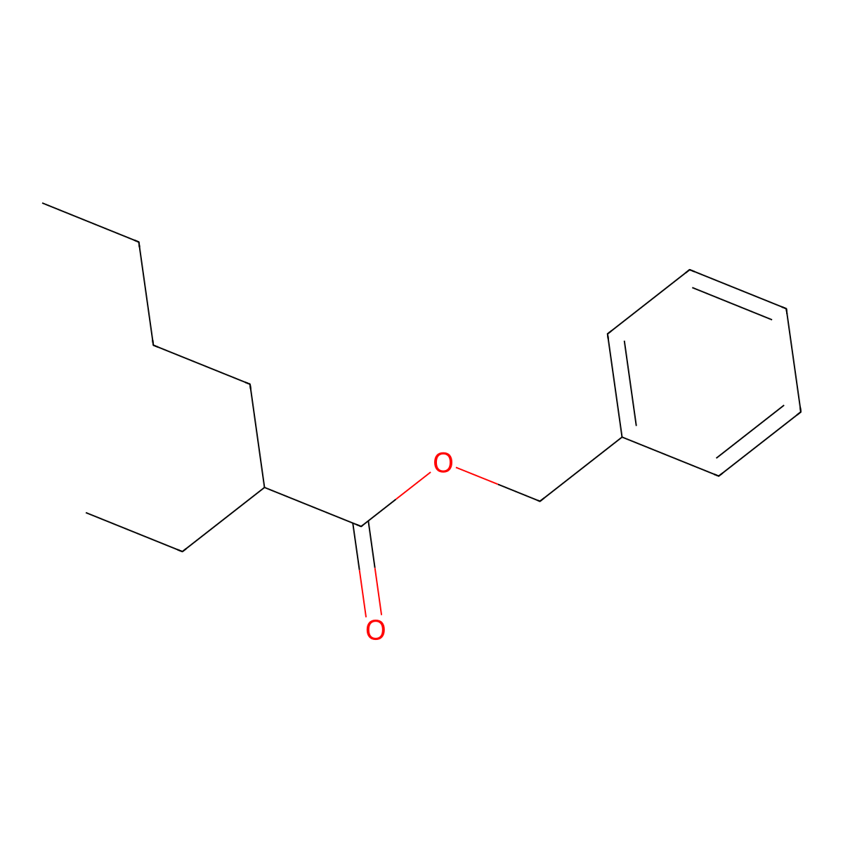 Hexanoic acid, 2-ethyl-, phenylmethyl ester molecular structure, CAS 67874-83-3