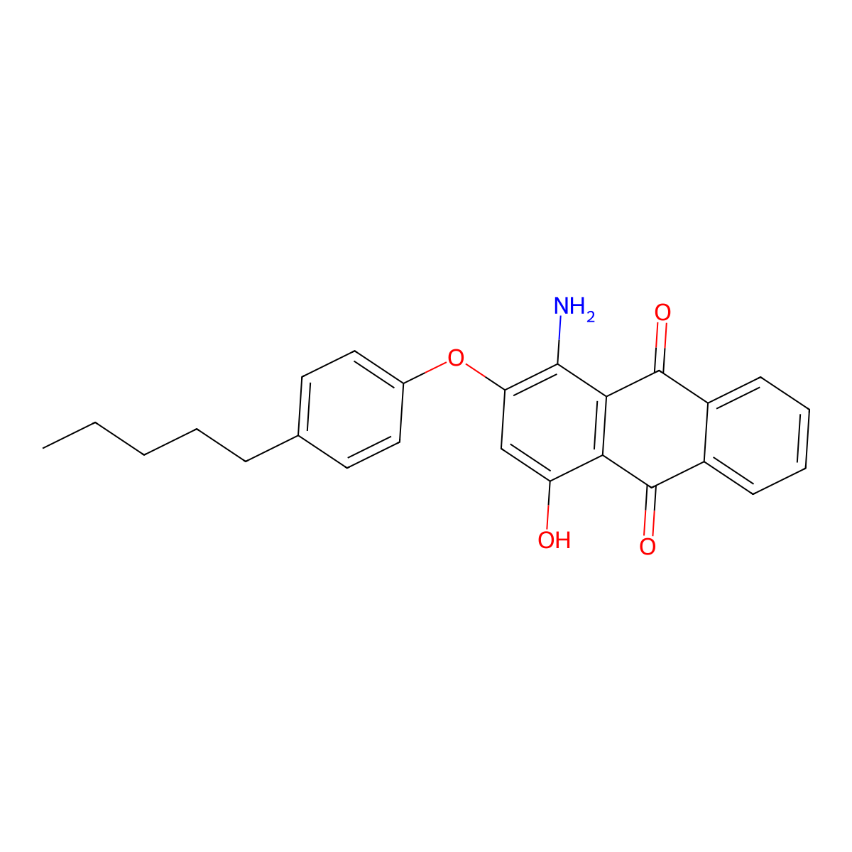 1-Amino-4-hydroxy-2-(4-pentylphenoxy)-9,10-anthracenedione molecular structure, CAS 67875-20-1