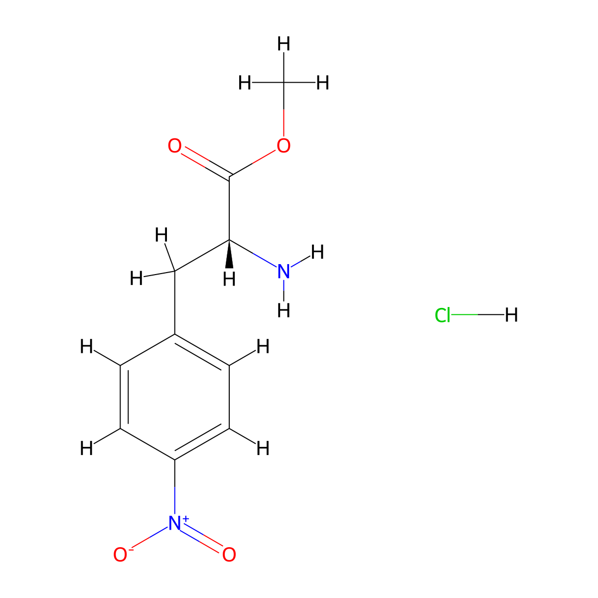 H-D-Phe(4-NO2)-OMe.HCl molecular structure, CAS 67877-95-6