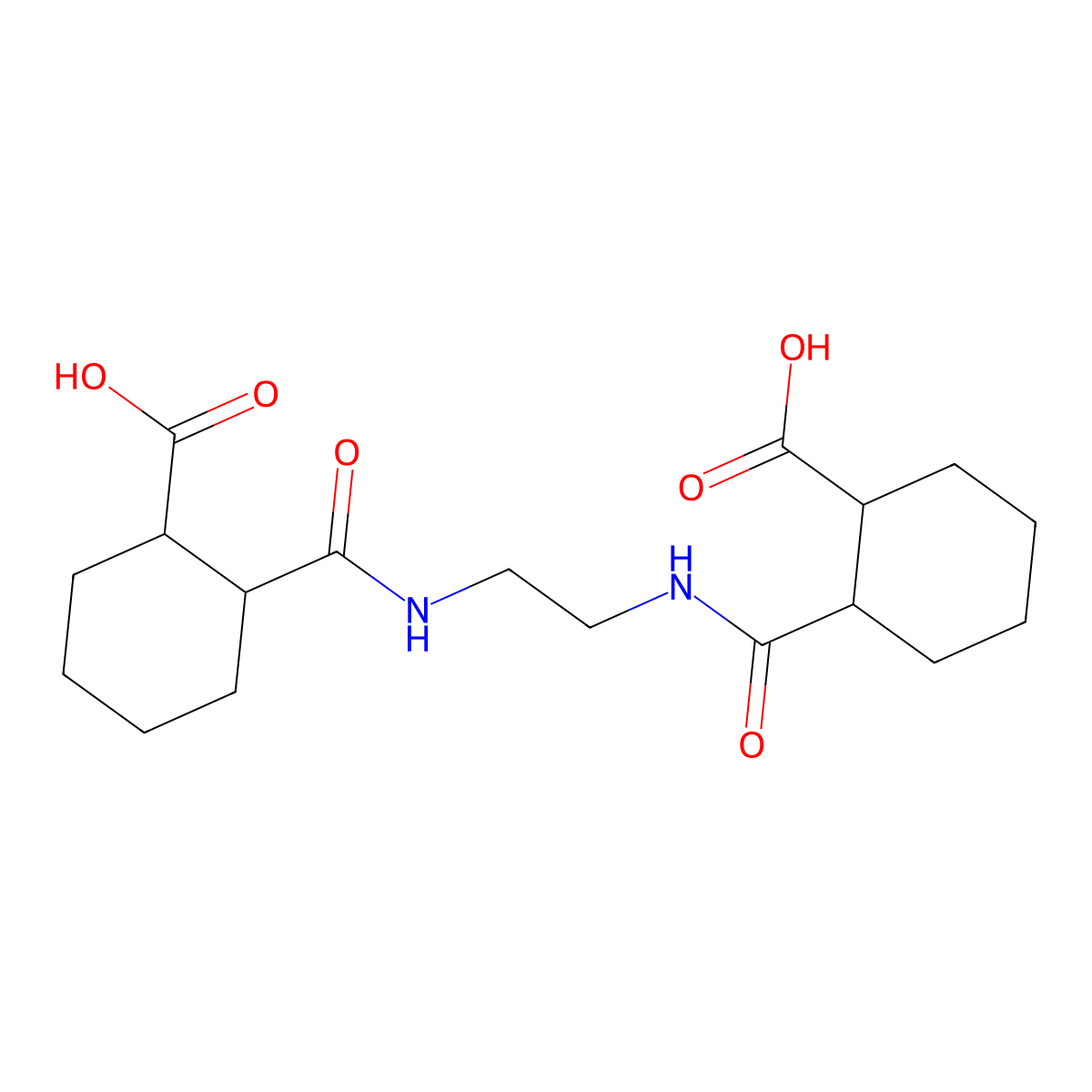 2-[2-[(2-Carboxycyclohexanecarbonyl)amino]ethylcarbamoyl]cyclohexane-1-carboxylic acid molecular structure, CAS 67879-09-8