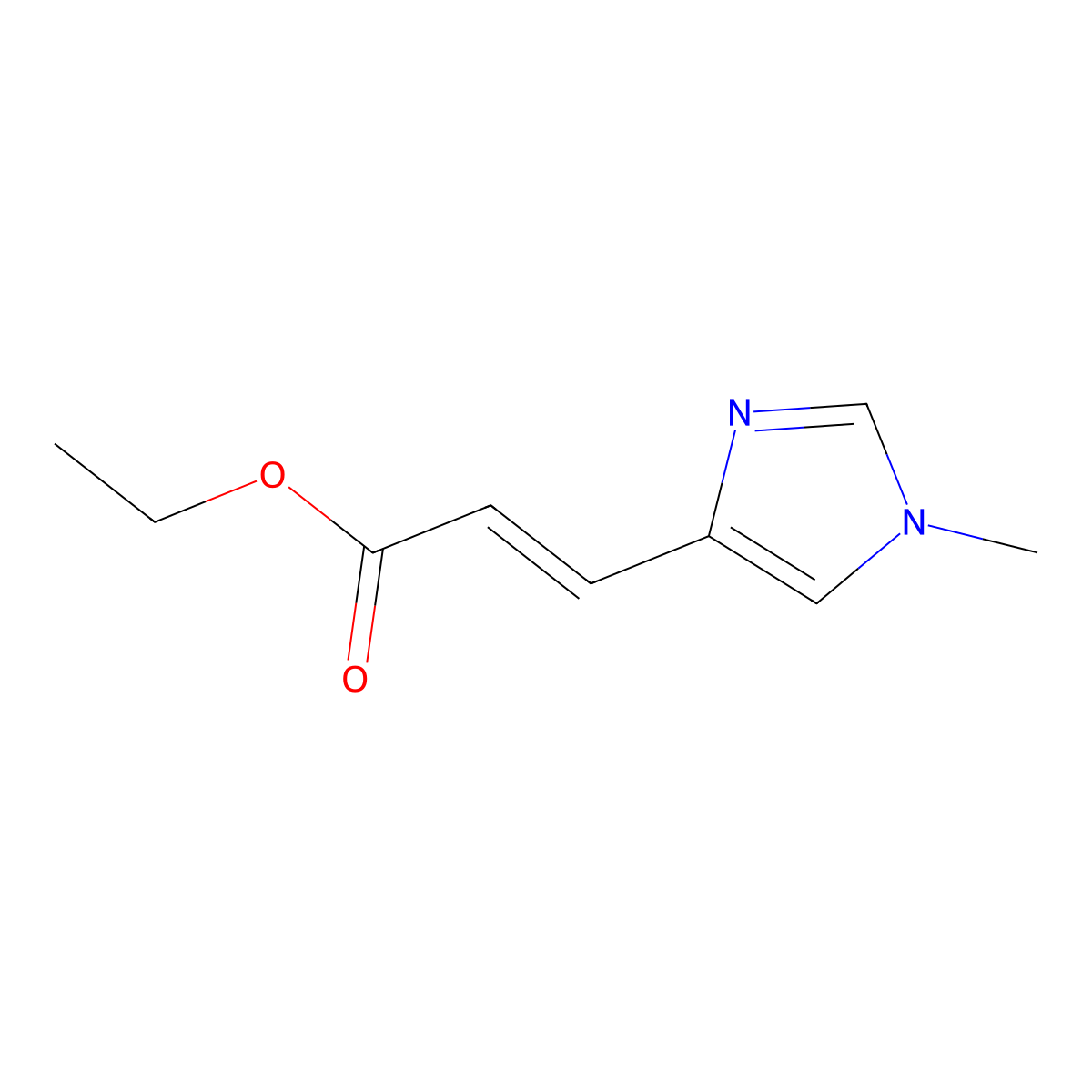 ethyl (2E)-3-(1-methyl-1H-imidazol-4-yl)prop-2-enoate molecular structure, CAS 67879-36-1