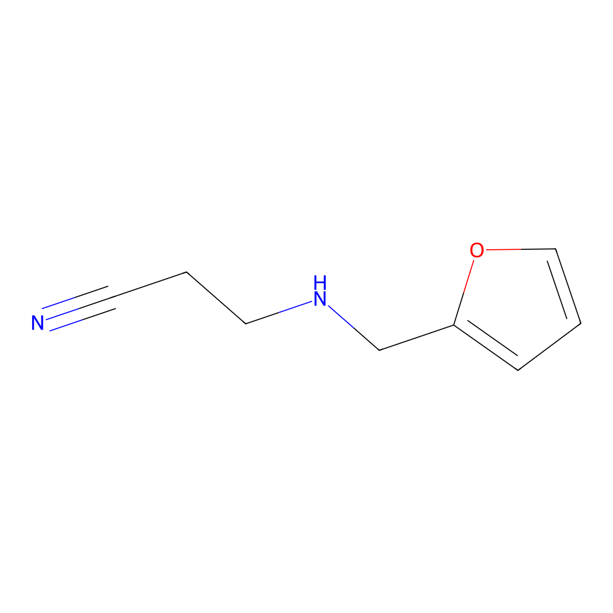 3-((Furan-2-ylmethyl)amino)propanenitrile molecular structure, CAS 6788-68-7