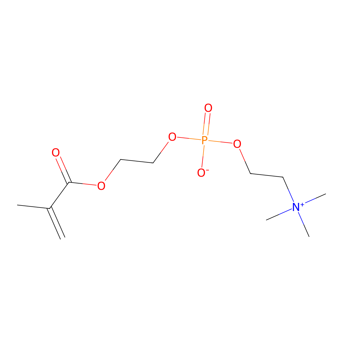 2-Methacryloyloxyethyl phosphorylcholine molecular structure, CAS 67881-98-5