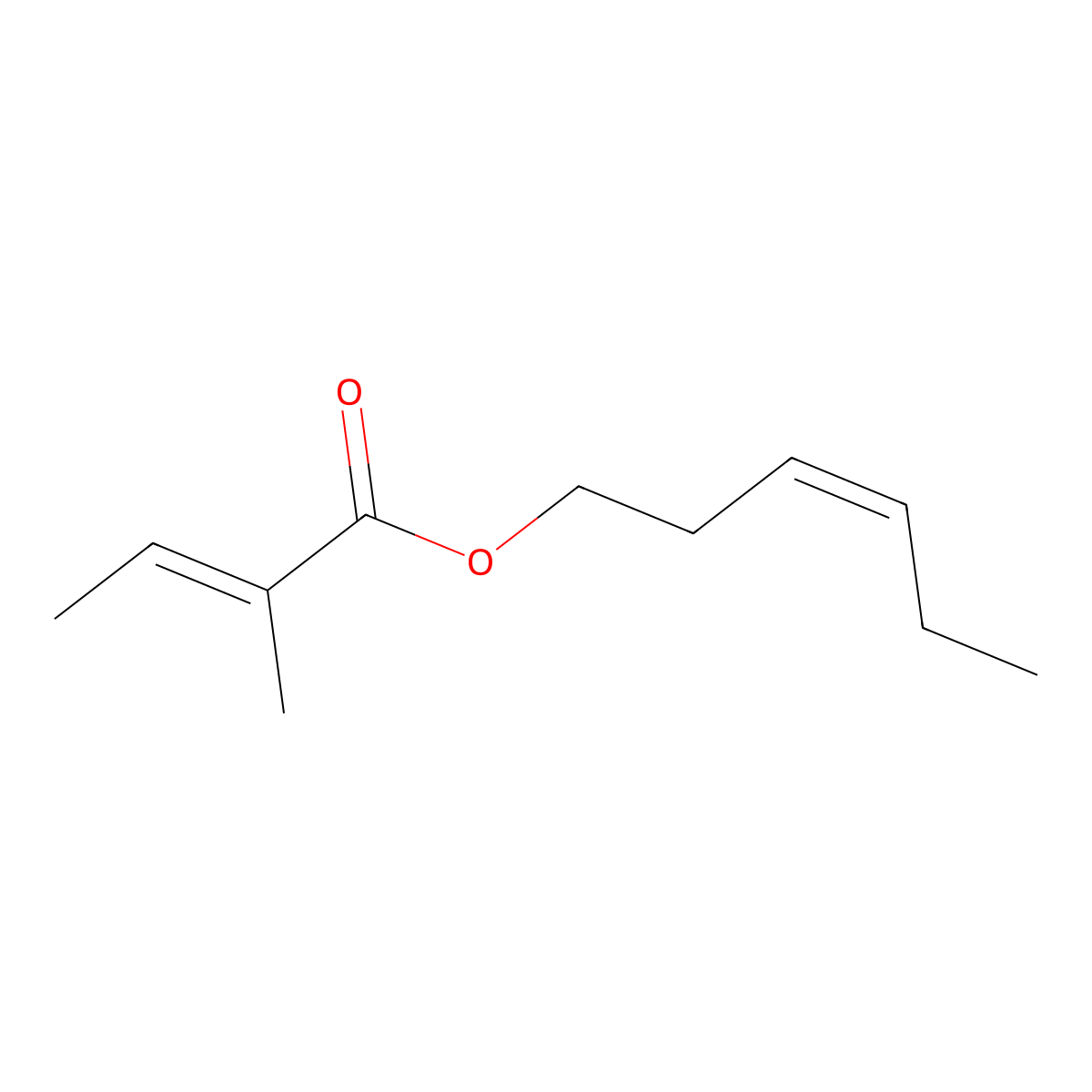 Hexenyl tiglate, (3Z)- molecular structure, CAS 67883-79-8