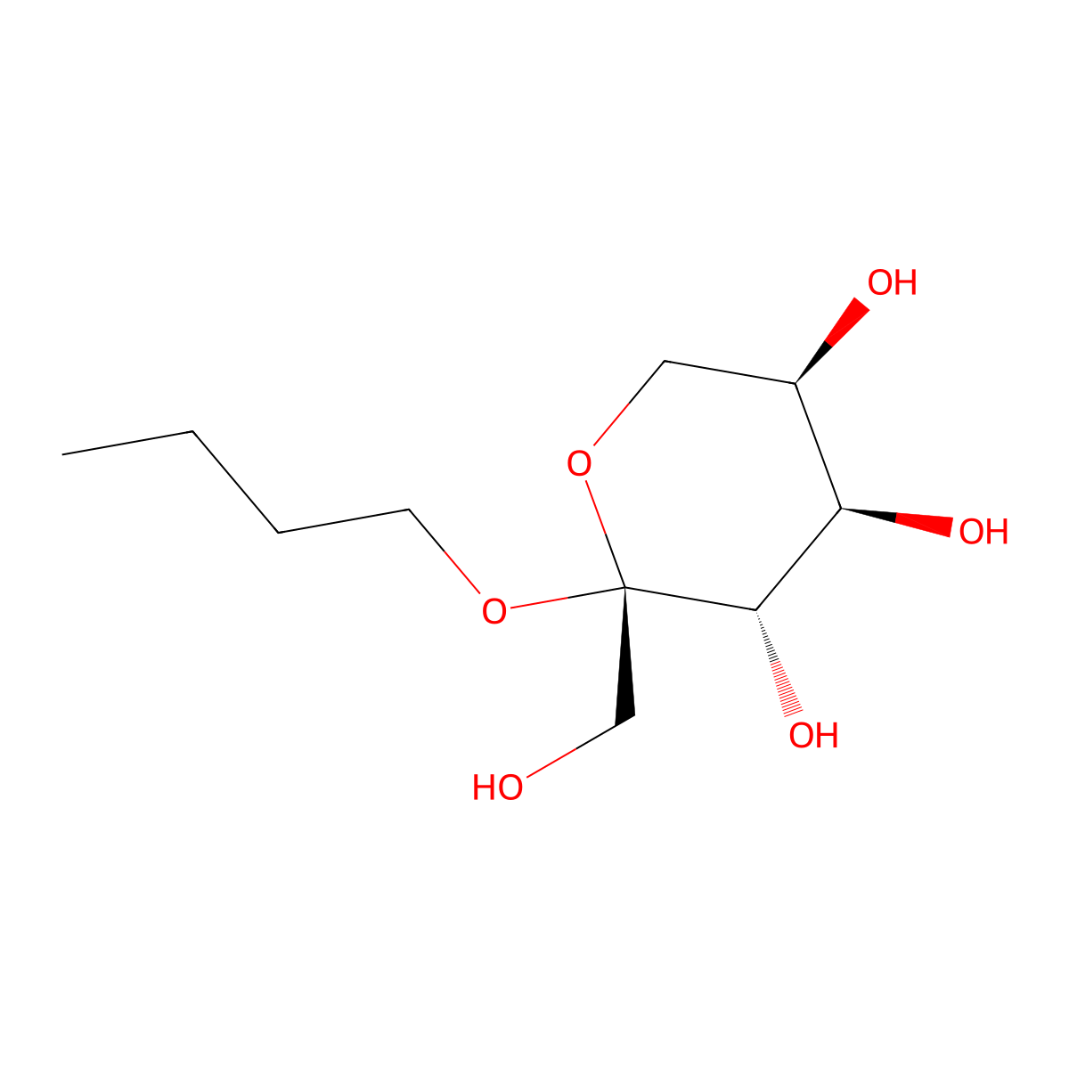 (2R,3S,4R,5R)-2-butoxy-2-(hydroxymethyl)oxane-3,4,5-triol molecular structure, CAS 67884-27-9