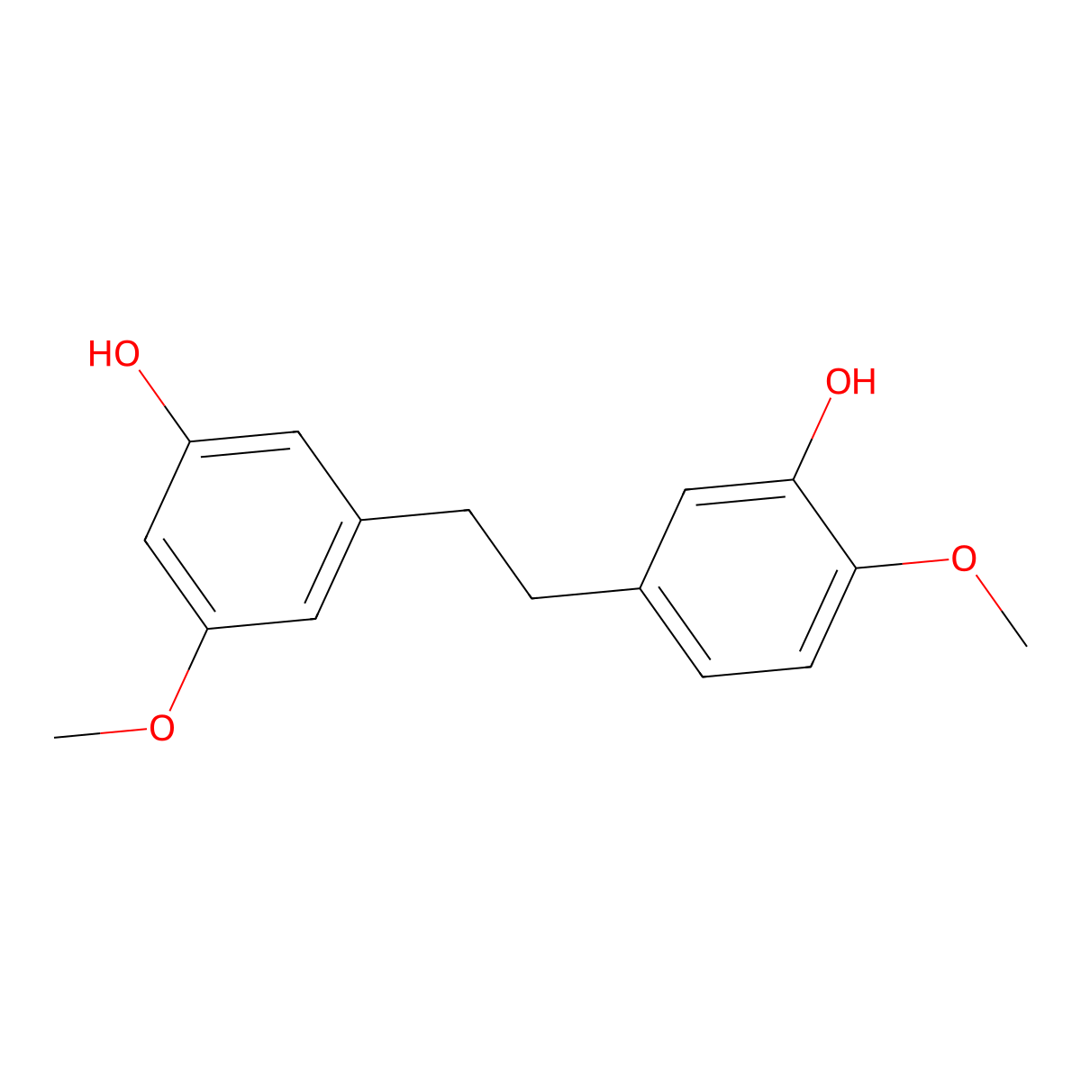 5-(2-(3-Hydroxy-5-methoxyphenyl)ethyl)-2-methoxyphenol molecular structure, CAS 67884-30-4