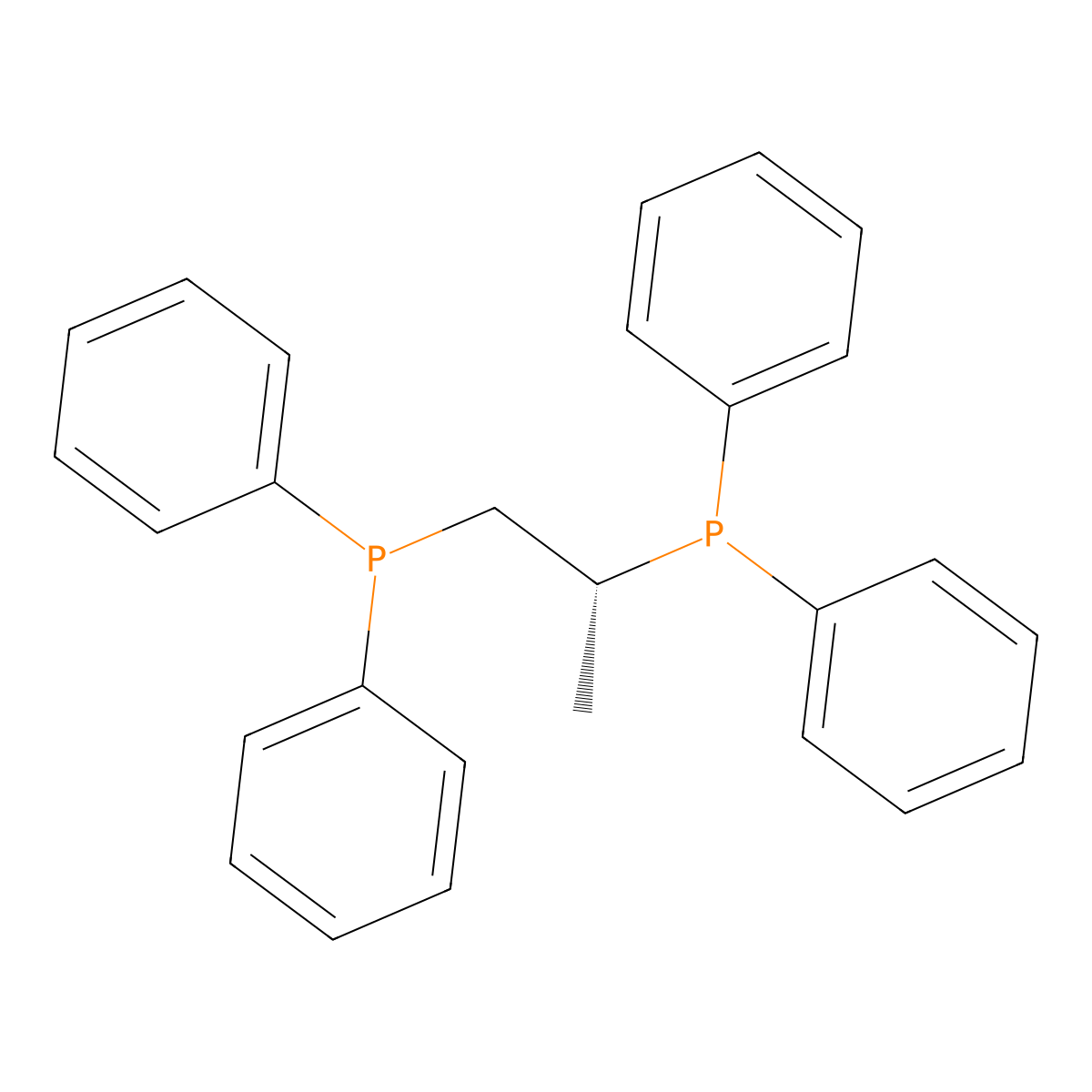 (R)-Propane-1,2-diylbis(diphenylphosphine) , (R)-PROPHOS molecular structure, CAS 67884-32-6