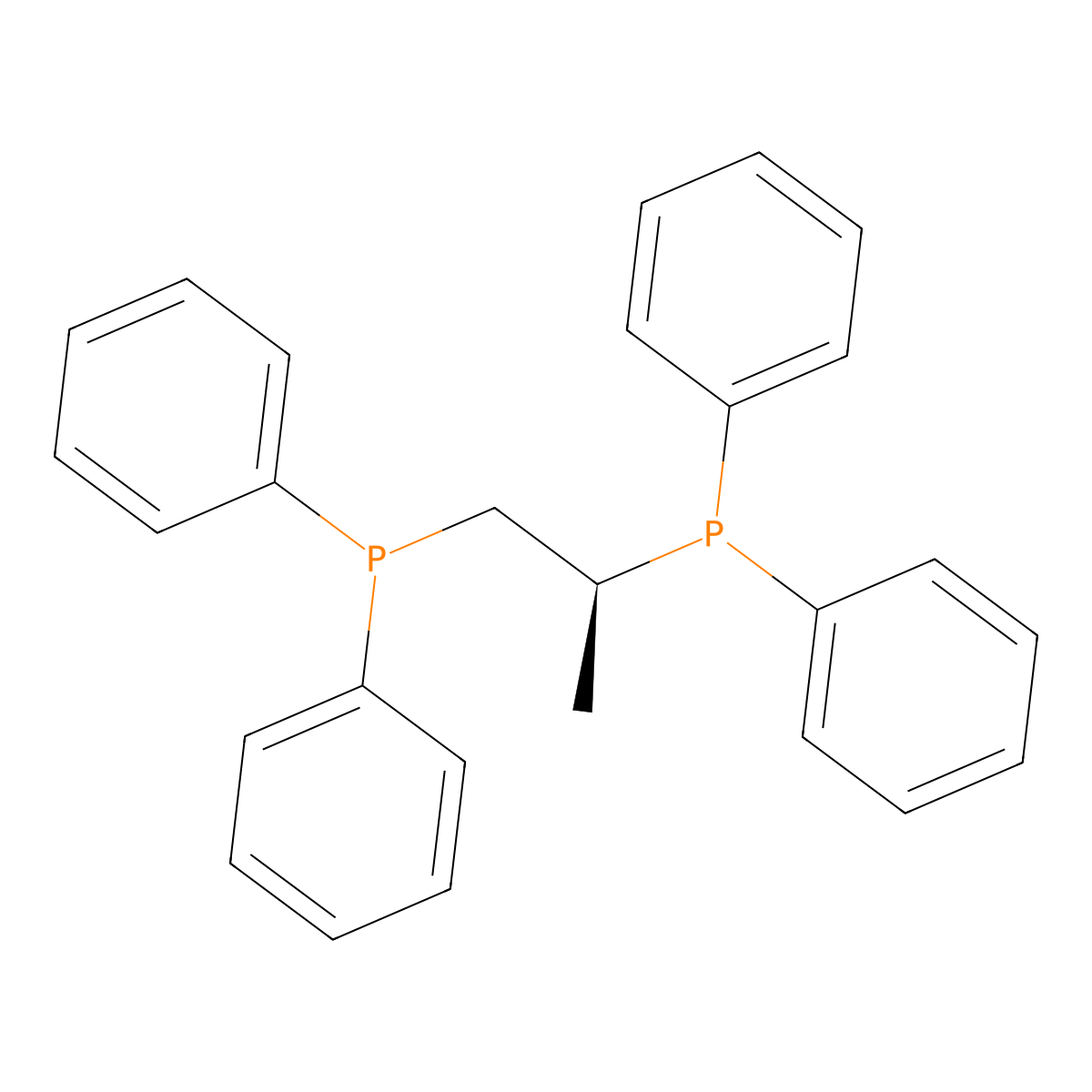 (S)-Propane-1,2-diylbis(diphenylphosphine) , (S)-PROPHOS molecular structure, CAS 67884-33-7