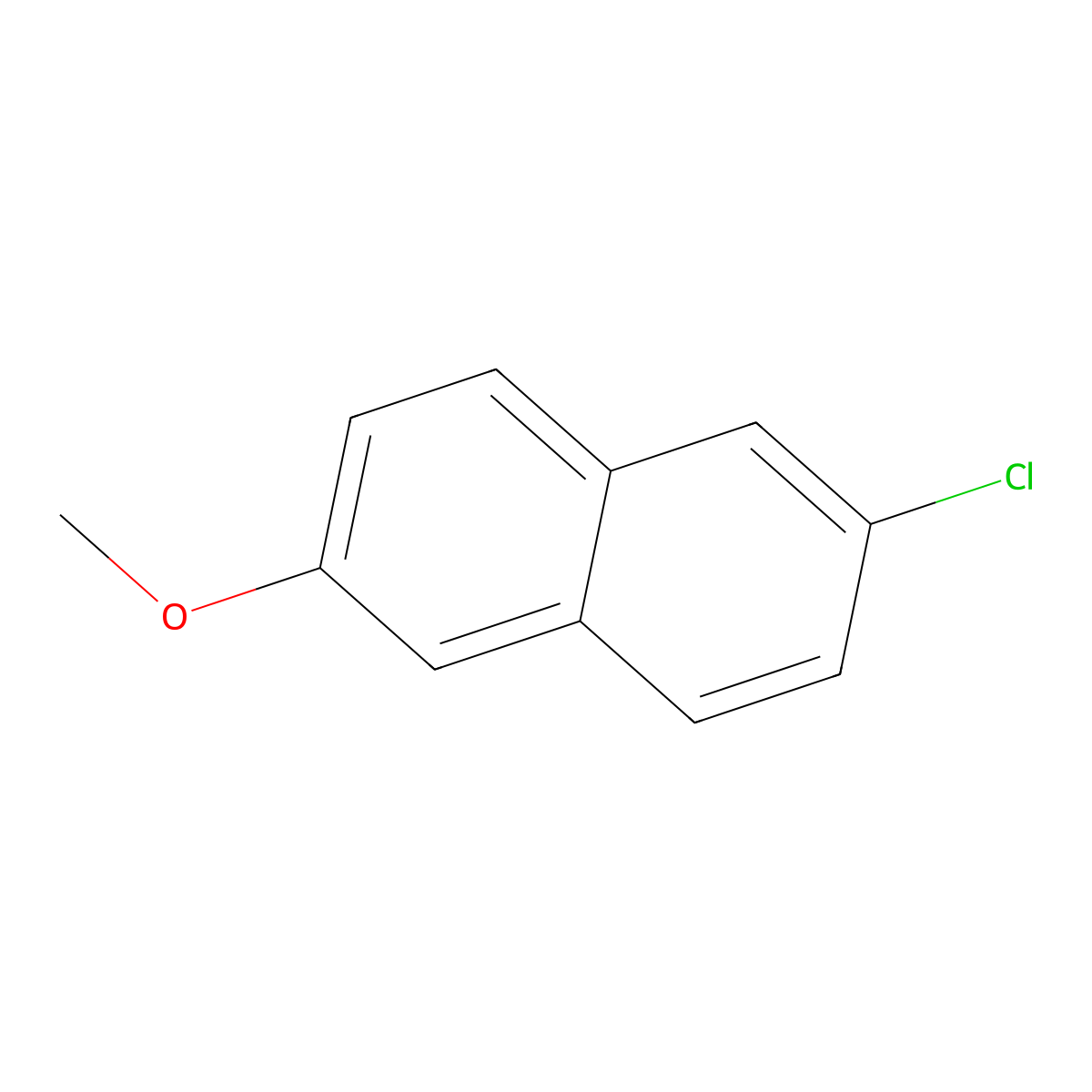 2-Chloro-6-methoxynaphthalene molecular structure, CAS 67886-68-4