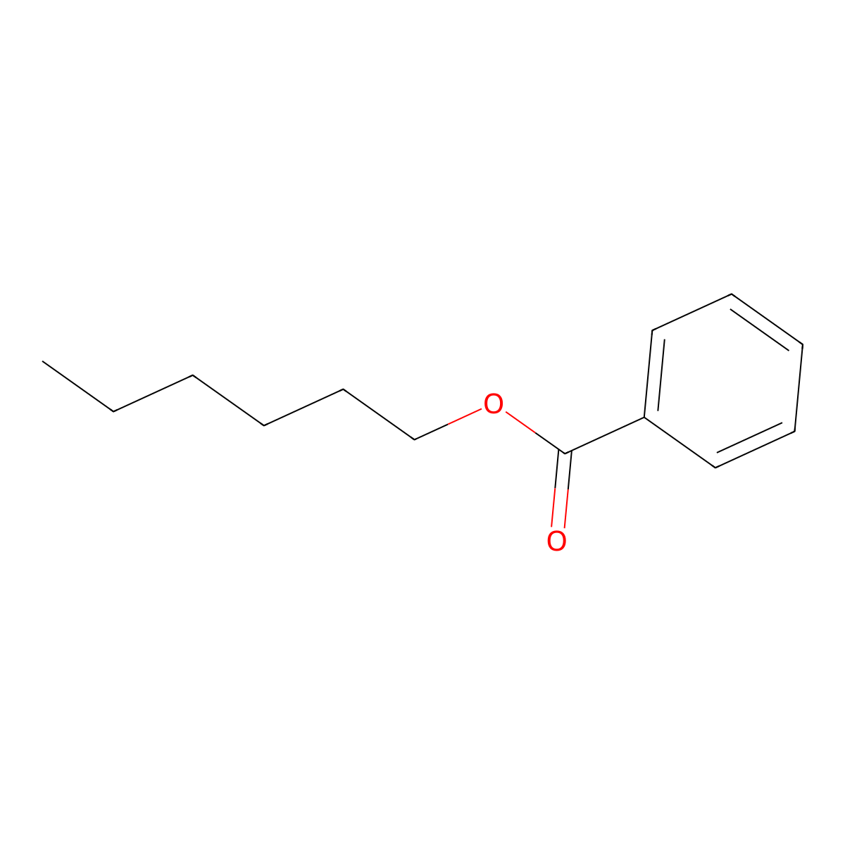 Hexyl benzoate molecular structure, CAS 6789-88-4
