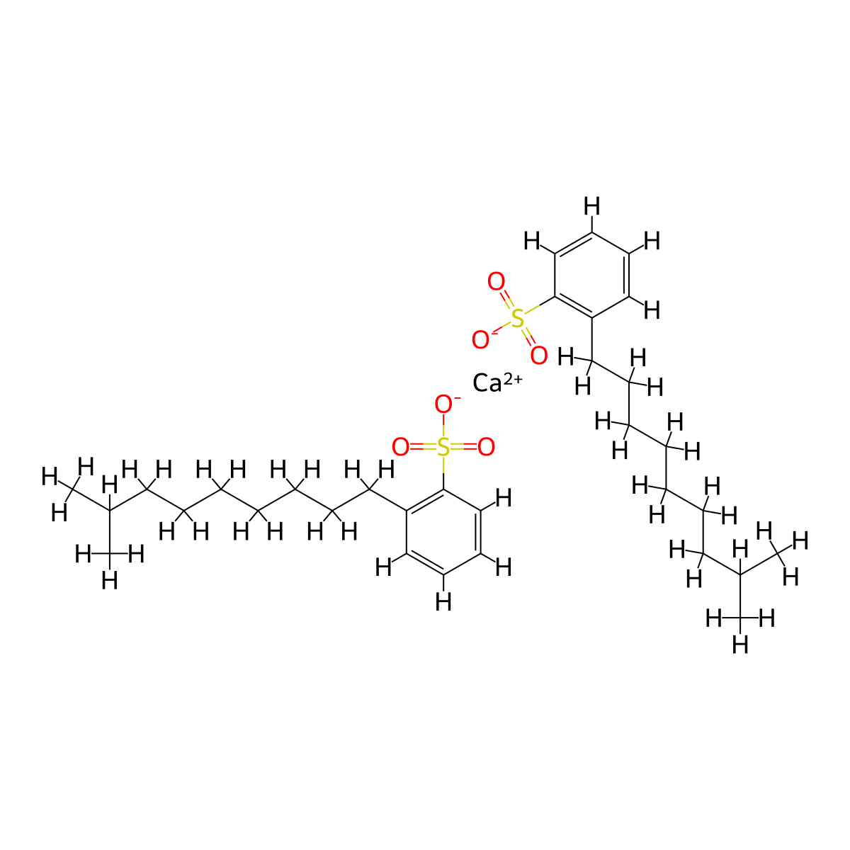 Benzenesulfonic acid, isodecyl-, calcium salt (2:1) molecular structure, CAS 67890-05-5