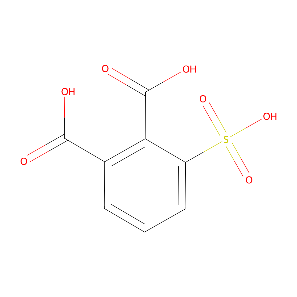 1,2-Benzenedicarboxylic acid, 3-sulfo- molecular structure, CAS 67892-43-7