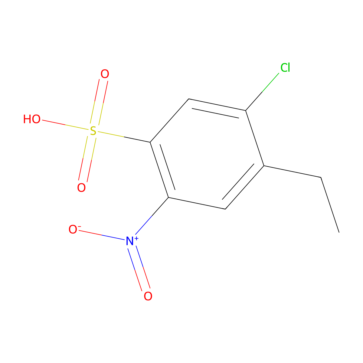 Benzenesulfonic acid, 5-chloro-4-ethyl-2-nitro- molecular structure, CAS 67892-44-8