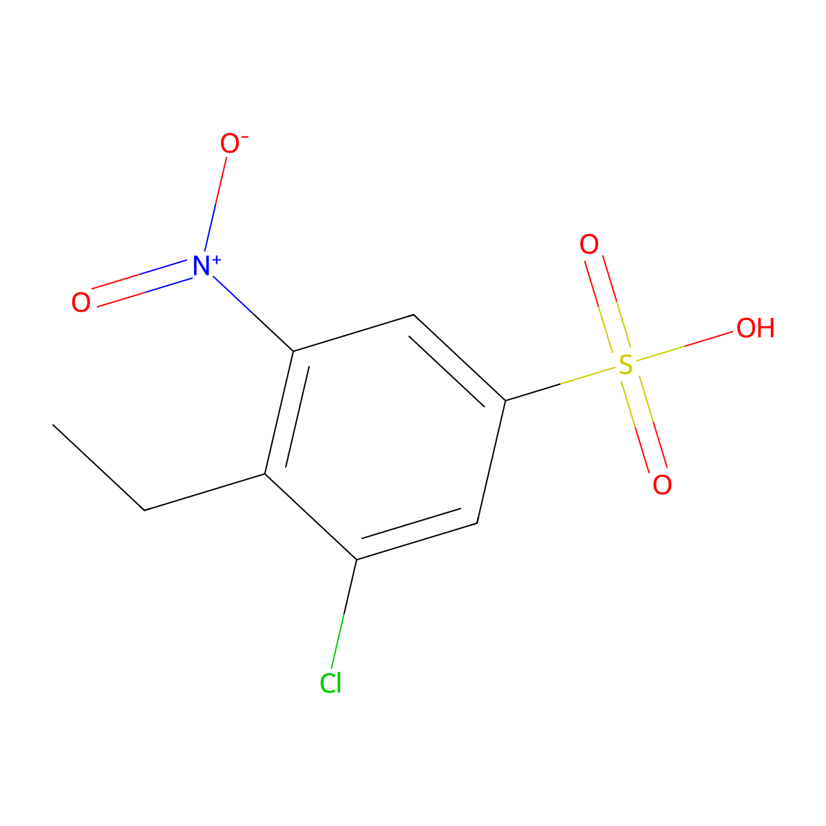Benzenesulfonic acid, 3-chloro-4-ethyl-5-nitro- molecular structure, CAS 67892-45-9