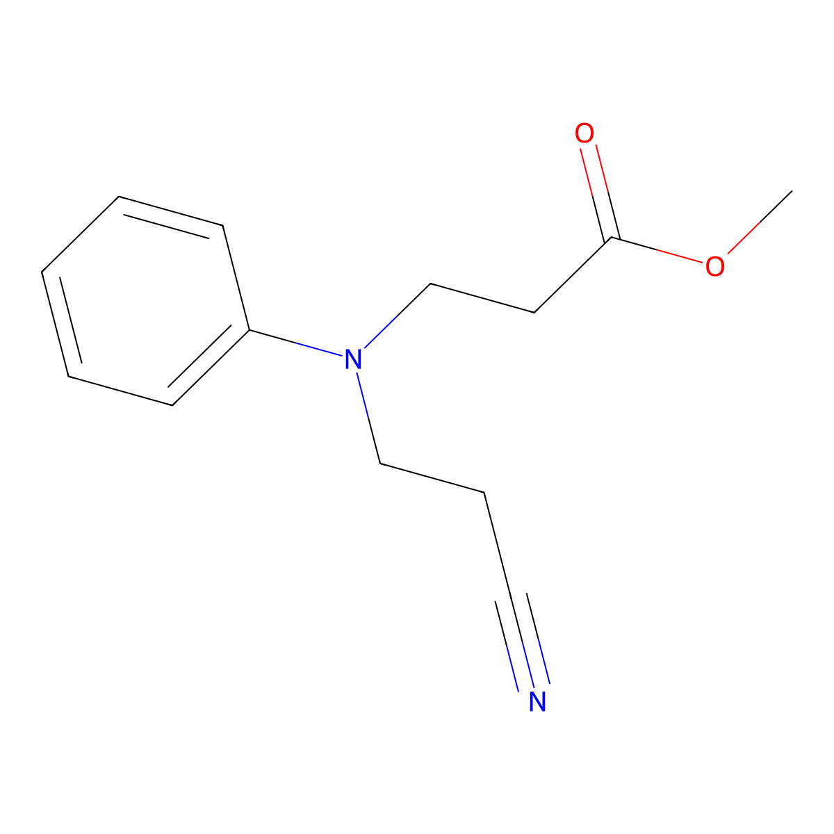 beta-Alanine, N-(2-cyanoethyl)-N-phenyl-, methyl ester molecular structure, CAS 67892-95-9
