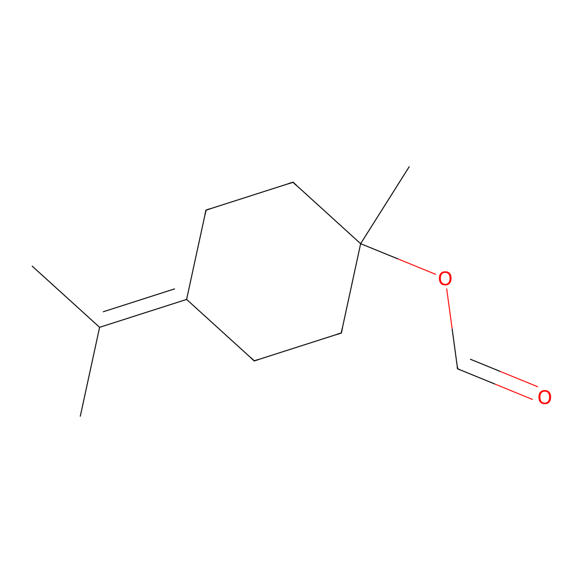 Cyclohexanol, 1-methyl-4-(1-methylethylidene)-, 1-formate molecular structure, CAS 67893-04-3