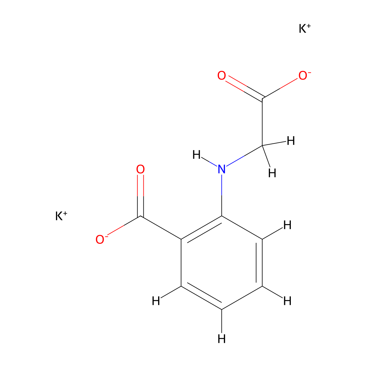 Benzoic acid, 2-[(carboxymethyl)amino]-, potassium salt (1:2) molecular structure, CAS 67893-41-8